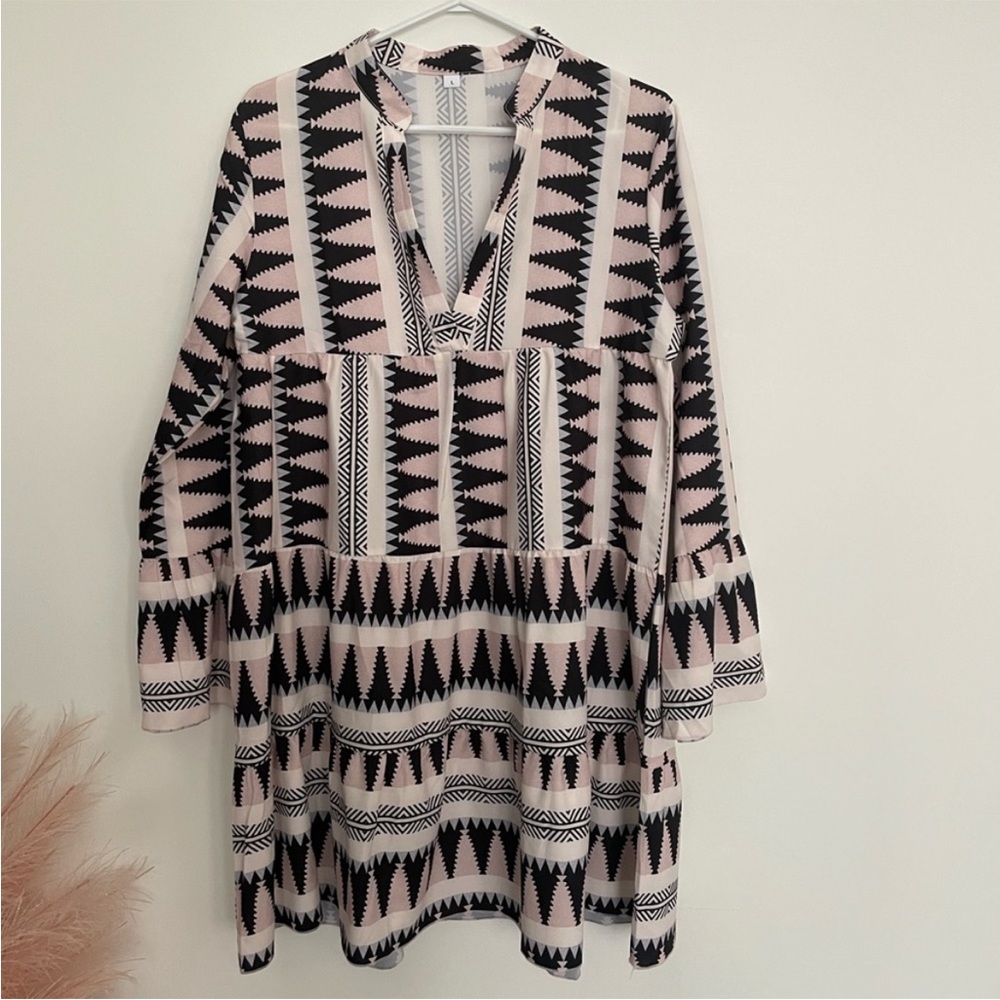Geometric neutral Tunic Dress / Top